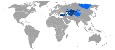 テュルク系民族分布図