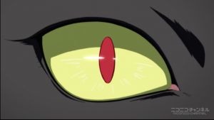 アニメ4話　赤い目の猫